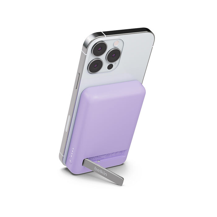 Magnetic Wireless Power Bank 5K + Stand, Lavender Purple, hi-res