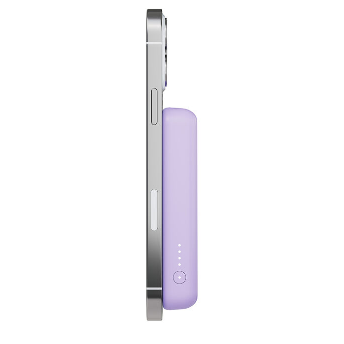 Magnetic Wireless Power Bank 5K + Stand, Lavender Purple, hi-res