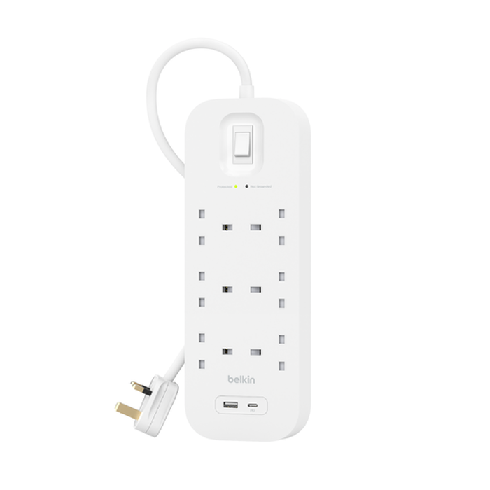 Surge Protector with USB-C and USB-A Ports (6 Outlet with 1 USB-C & 1 USB-A), , hi-res