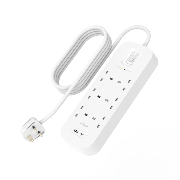 Surge Protector with USB-C and USB-A Ports (6 Outlet with 1 USB-C & 1 USB-A), , hi-res