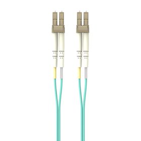 Fiber Optic Cable; 10GB Aqua Multimode LC/LC Duplex MMF, 50/125 OM3